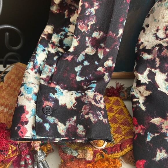 Walter Baker Black Floral Long Sleeve Dress L - Picture 5 of 16